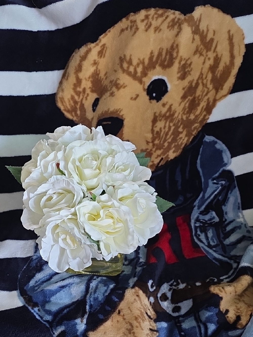 White Rose Bouquet Faux Floral Arrangement